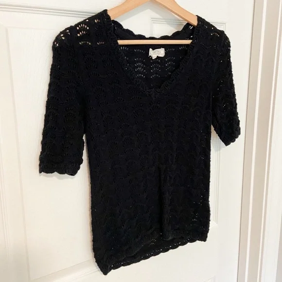 Fat Face Crochet Vienna 100% Cotton Knit Short Sleeve Blouse Top - Picture 6 of 11